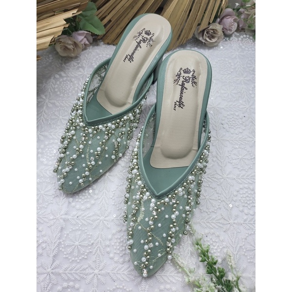 sepatu Rafaizoutfit Yesika sage green 7cm tahu