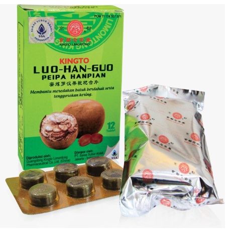 Permen Obat Batuk Lo Han Kuo / Obat Tradisional China Ampuh / Peipa Hanpian 12'S / Obat Sakit Tenggo