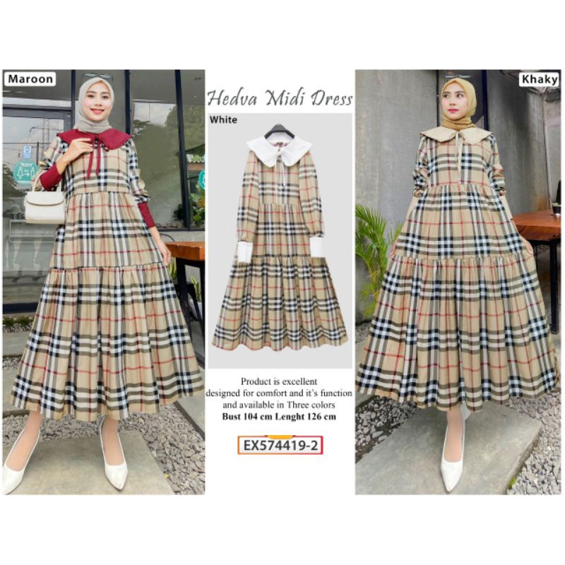 《READY STOK》GAMIS MIDI HEDVA BURBERRY ORI BY EXTU