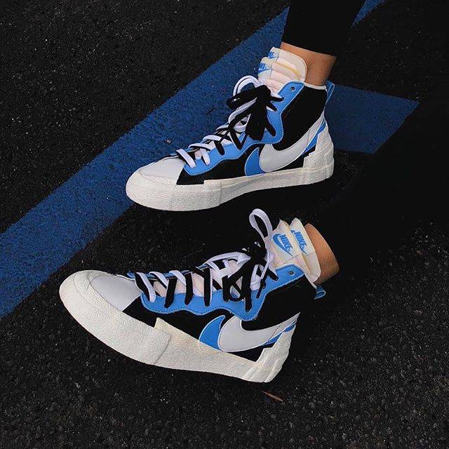 sacai x nike blazer mid university blue