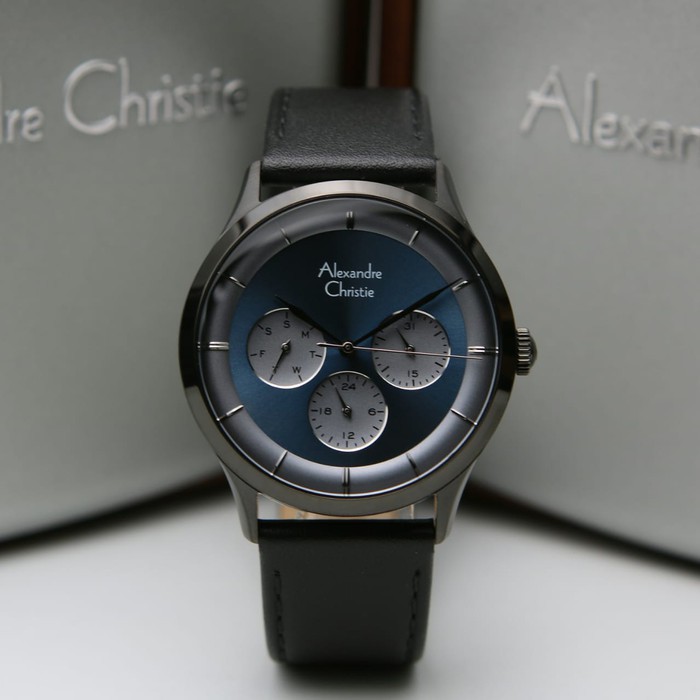 Jam Tangan Wanita Alexandre Christie AC 2868 Black Blue Original
