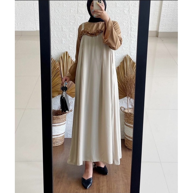 (MGA) GAMIS PERSIA OVERSIZE TWO TONE REMPEL DAILY DRESS WOLFIS