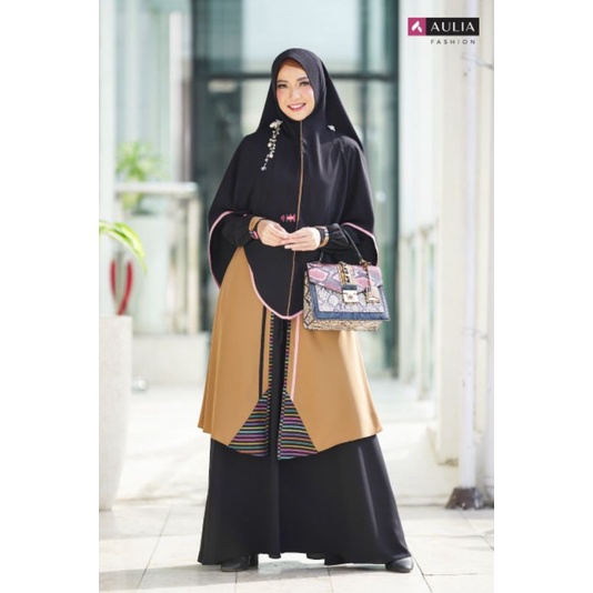 Set Gamis Aulia NEW PRAMESWARI BLACK GINGER