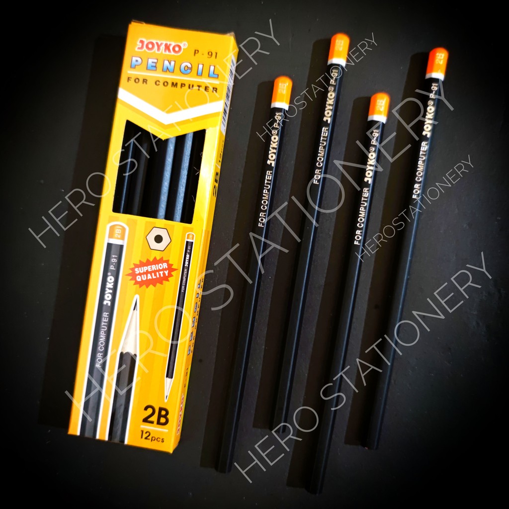 

Pensil 2B pencil joyko hexagonal grip P-91 . 12 unit
