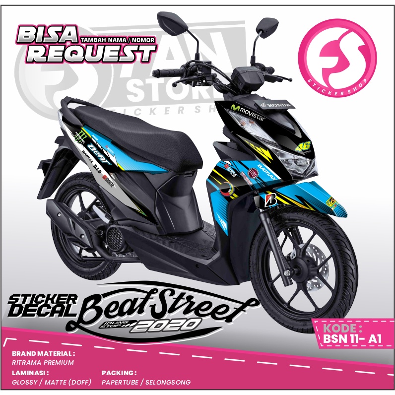 Stiker DECAL Motor Beat Facelift New 2021 - Aksesoris Motor BEAT CBS ISS 2021 - Kode BSN