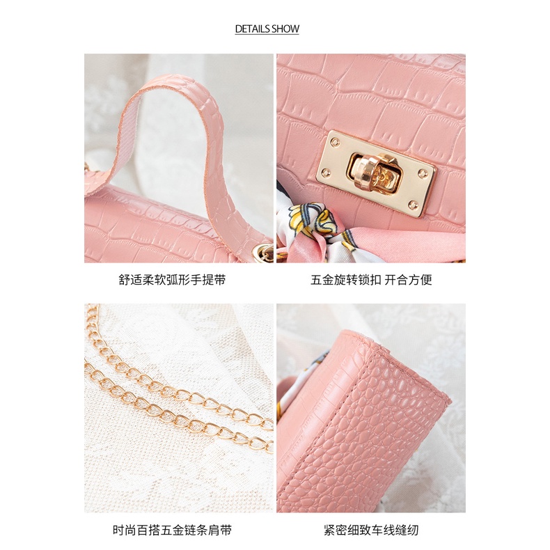 TM-94 tas jinjing pesta mini party bag pu leather pink cream import korea jepang