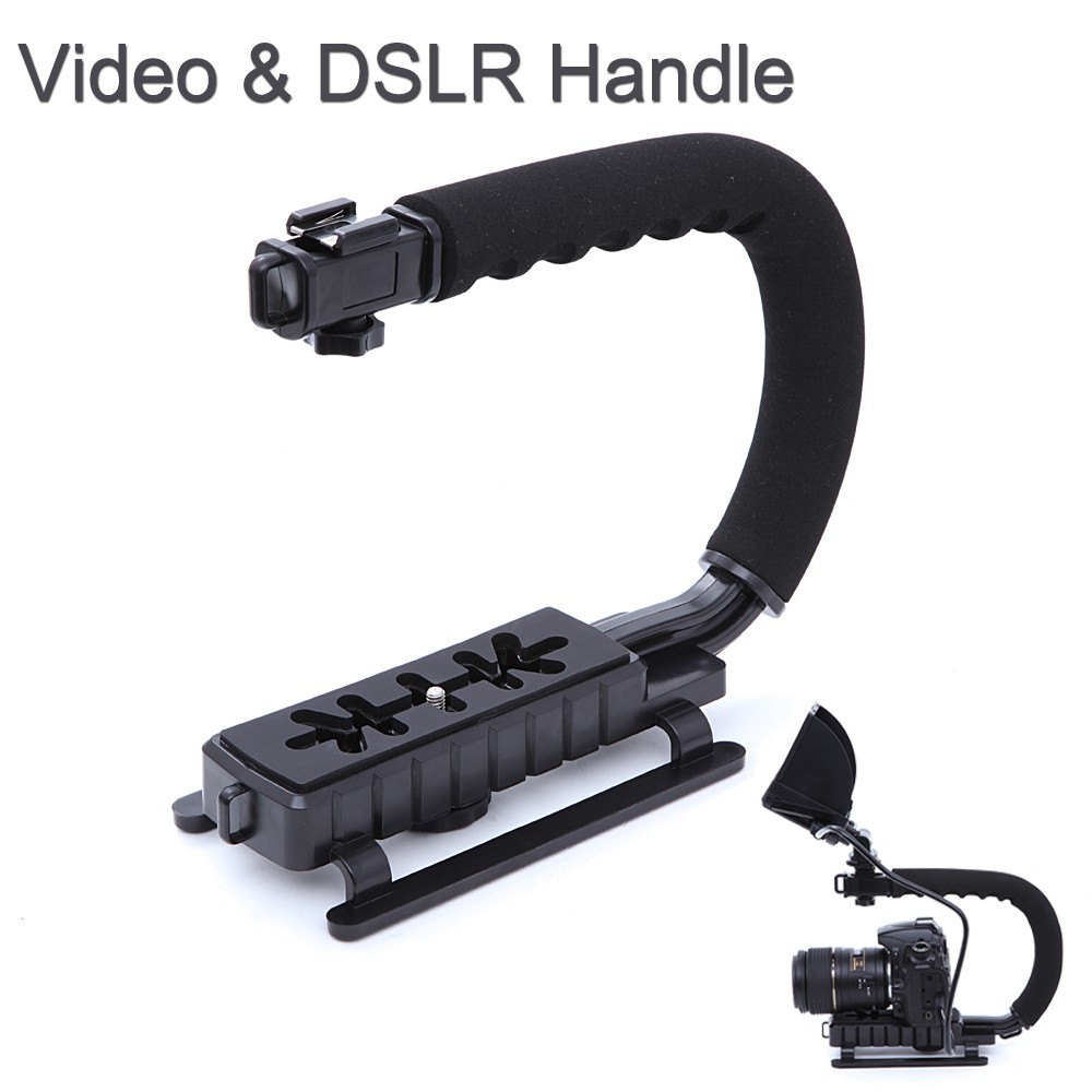 Camera Stabilizer Grip Video Handle C Shape for DSLR GoPro  - XT-375 - OMCSAYBK Black
