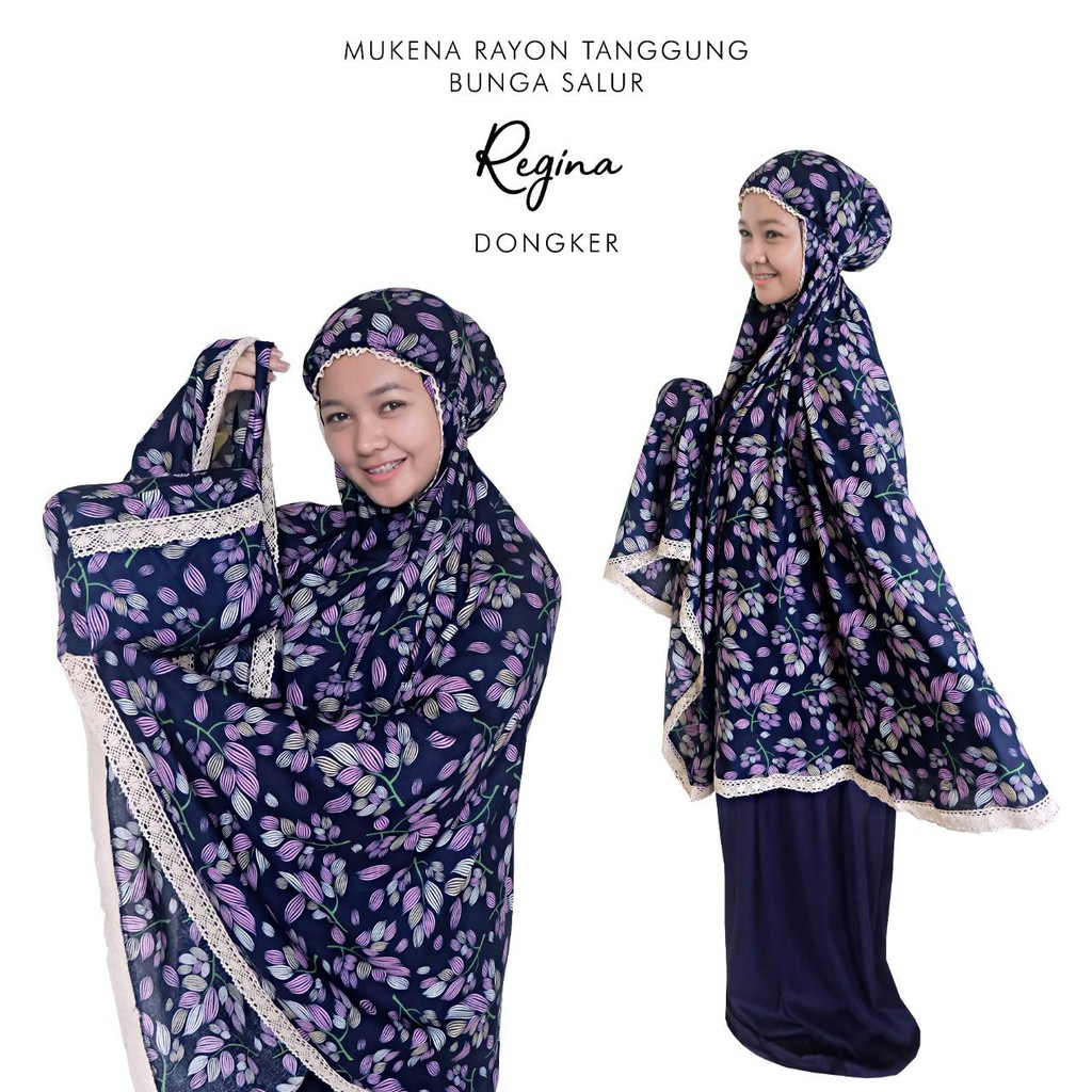 MUKENA BALI TASIK - MUKENA ANAK TANGGUNG RAYON BUNGA SALUR REGINA