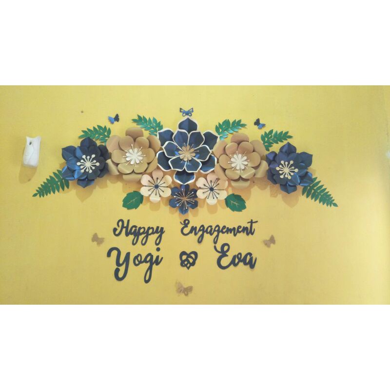 dekor lamaran paper flower satu set lengkap