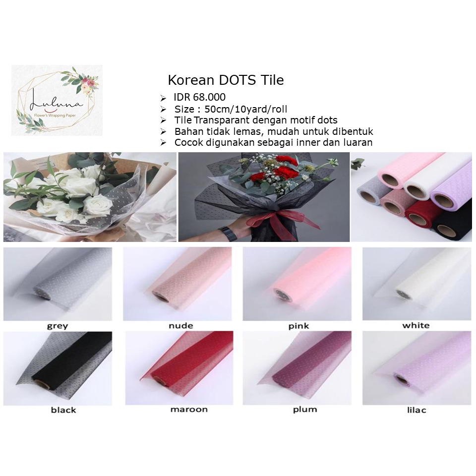 

Luluna / Kertas Bunga / Korean DOTS Tile /wrapping paper/kertas kado/kertas bunga buket