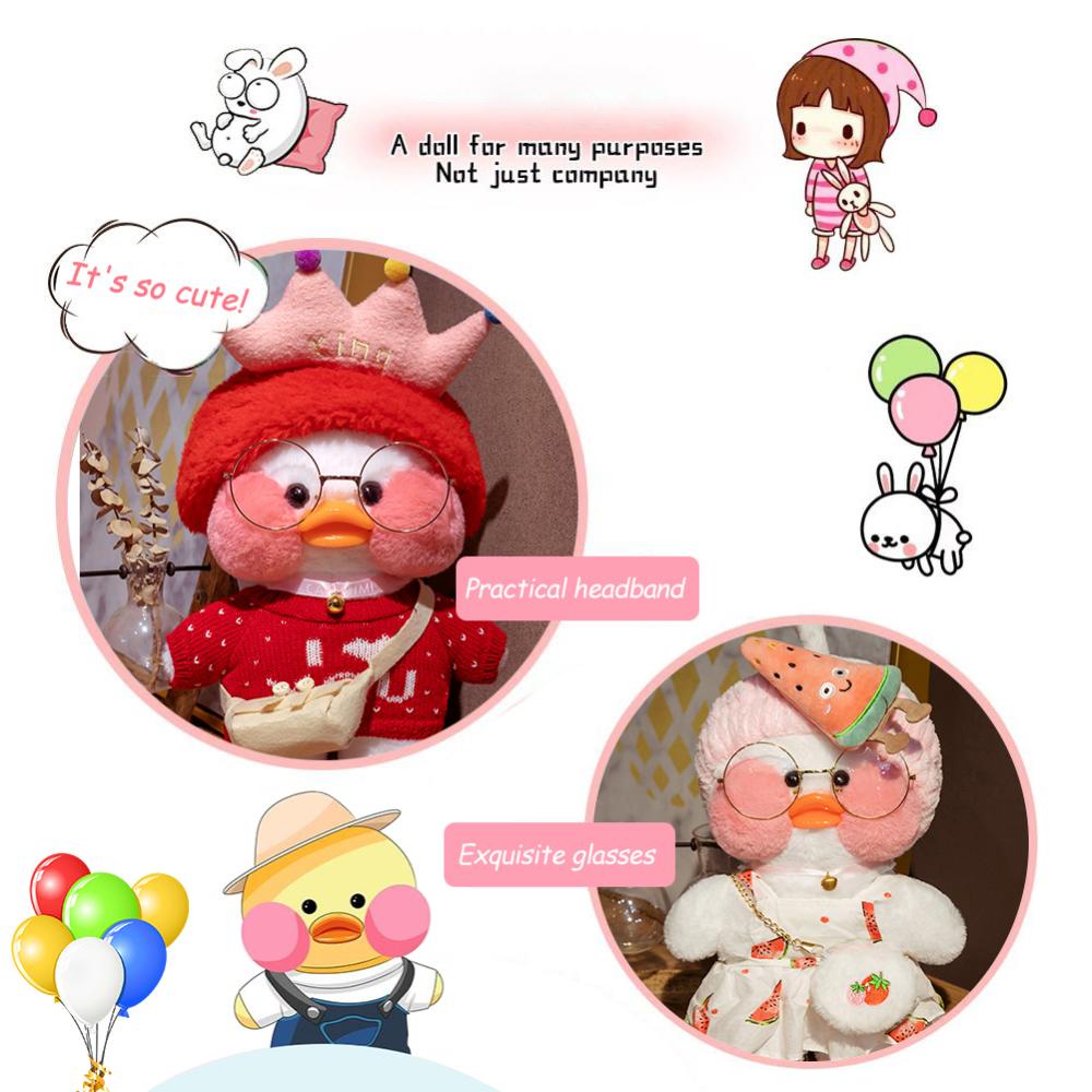 Timekey Mainan Boneka Stuffed Plush Bebek LaLafanfan 30cm Untuk Hadiah Natalulang Tahun Anak V6Y5