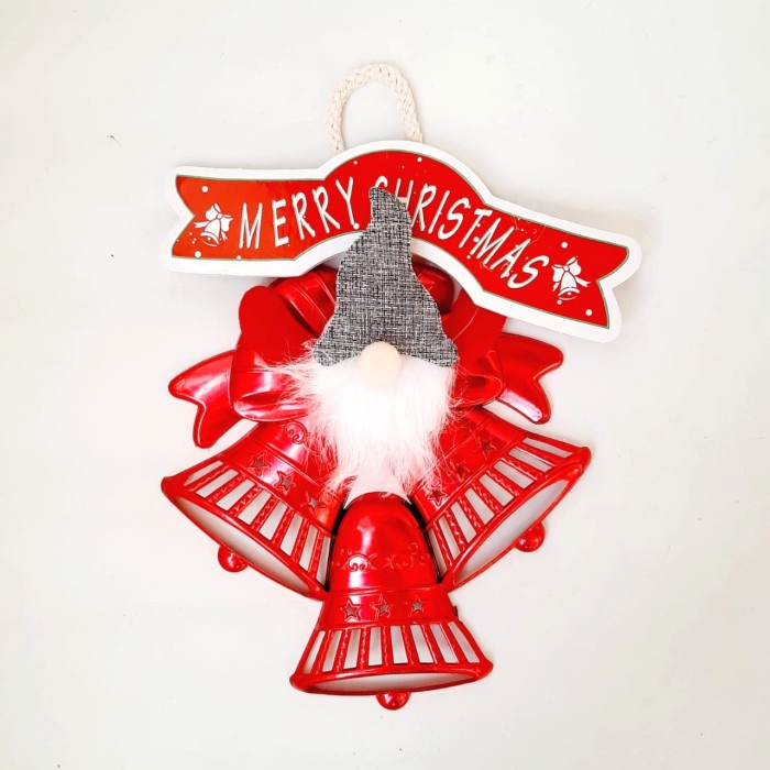 Merry Christmas Lonceng Santa Hanger Gantungan Kayu Hiasan Natal Murah Hiasan Natal Harga Grosir Termurah