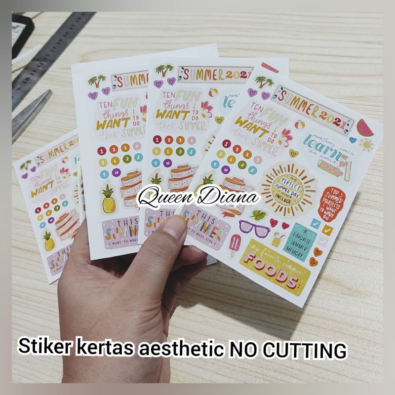 

stiker kertas aesthetic summer sticker acsesoris NO CUTTING