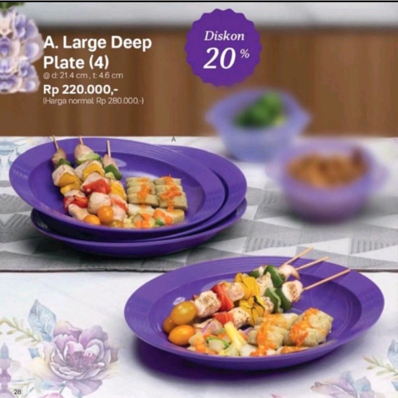 plate ungu tupperware 4pcs