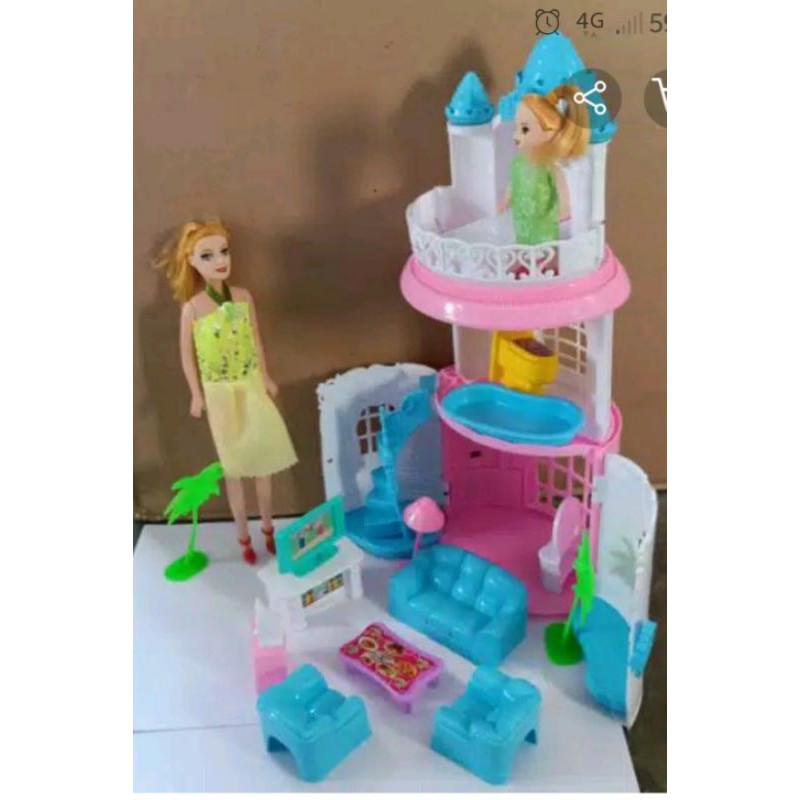 LH 5 Dream castile/mainan rumah rumahan plus boneka edukasi anak