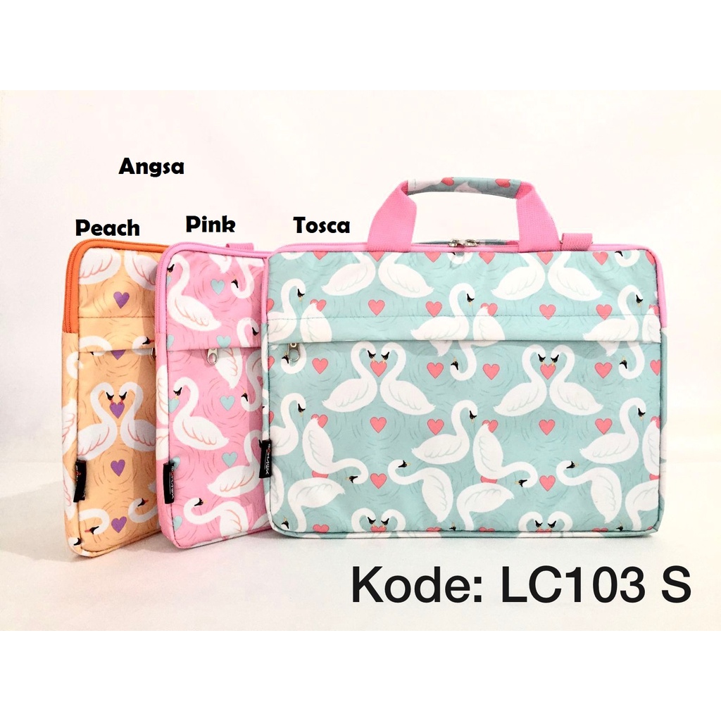 Tas Laptop/ Case Laptop selempang ukuran 12, 13, dan 14 Inch motif lucu kode LC103