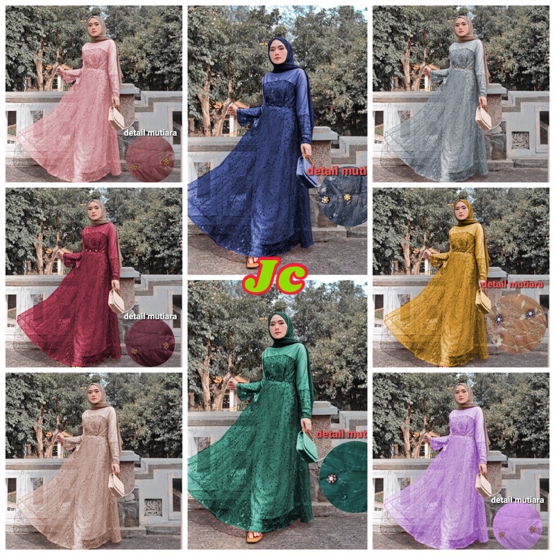 JCZ- Maxi Rachel / Maxi wanita Lebaran Terbaru / Gamis wanita kekinian / Gamis premium