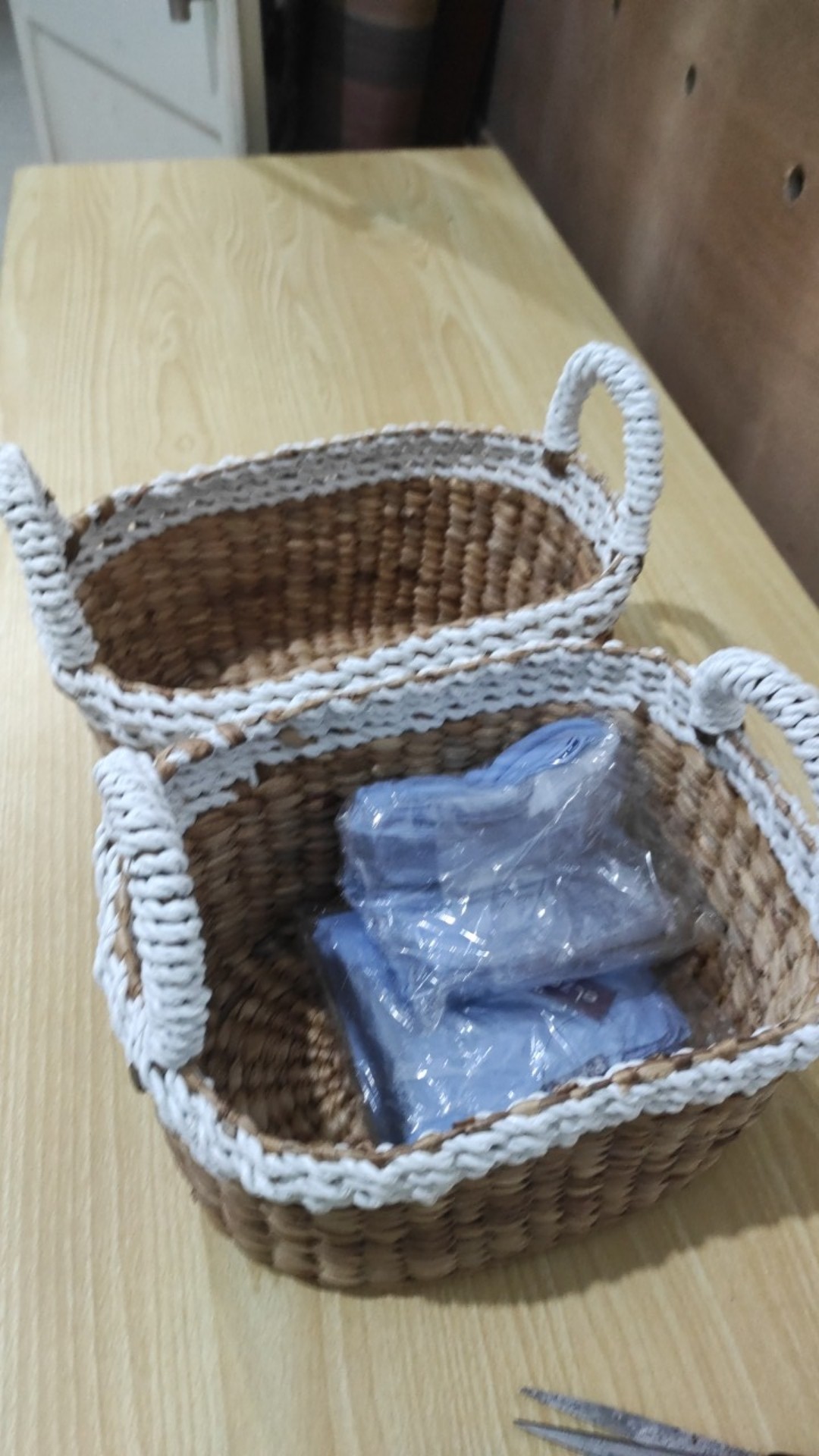 Keranjang Anyaman Seagrass Handle