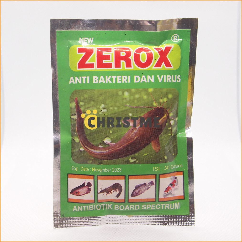 New Zerox 30gr - Anti Bakteri Virus Antibiotik Pada Kolam Tambak Ikan Lele Patin Bandeng Udang