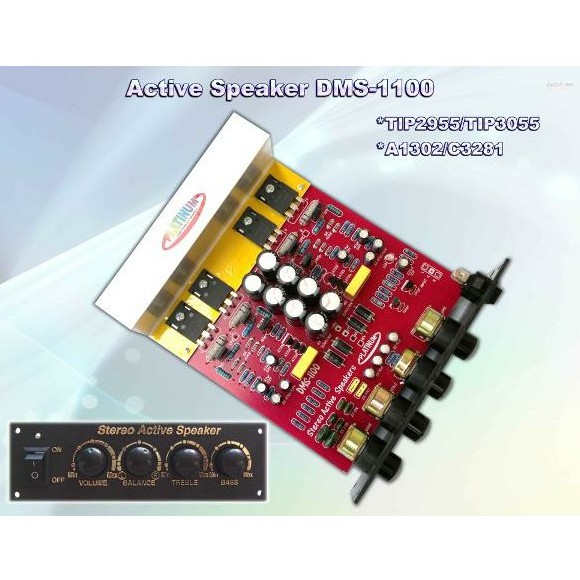 KIT POWER SPEAKER AKTIF STEREO TIP MOSPEC/TOSHIBA DMS-1100 AMPLIFIER KARAOKE MUSIK AUDIO SOUND ASLI