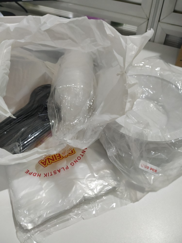 @50pcs Mangkok Plastik M7 Uk Besar Mangkok Pesta Murah Sekali Pakai
