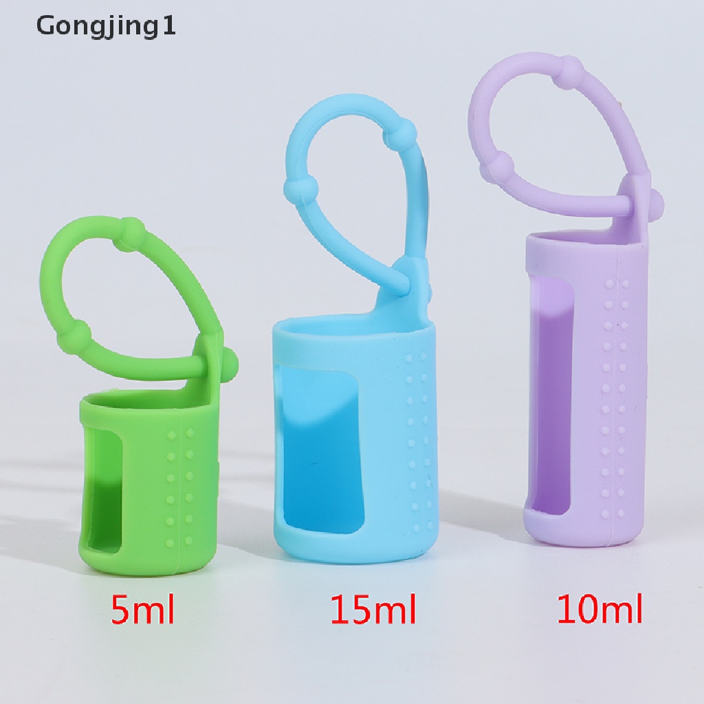 Gongjing1 6pcs Case Pelindung Botol Minyak Esensial 5 / 15 / 10ml Bahan Silikon