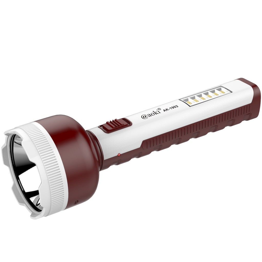

AOKI Senter tangan led 15w+5smd lampu samping rechargeable kabel ak 1902