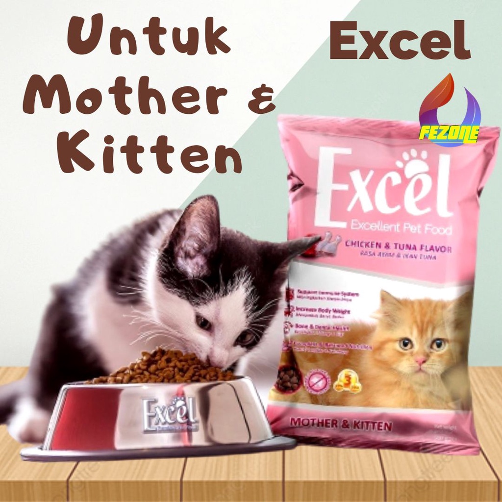 Makanan Kucing Murah Excel Untuk Mother Dan Kitten Ibu dan Anak Kucing FEZONE