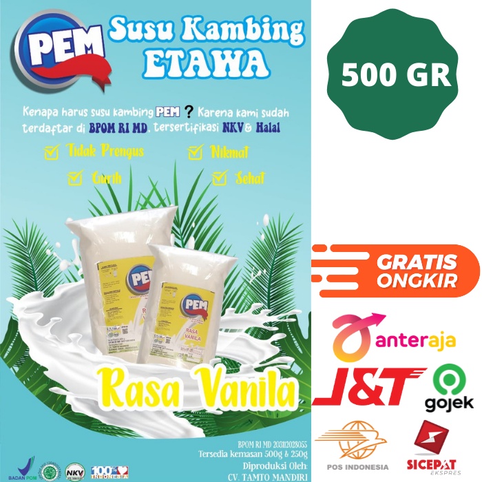 

Susu Kambing Etawa Bubuk 500 Gr Rasa Vanila Minuman Bubuk Goat Milk