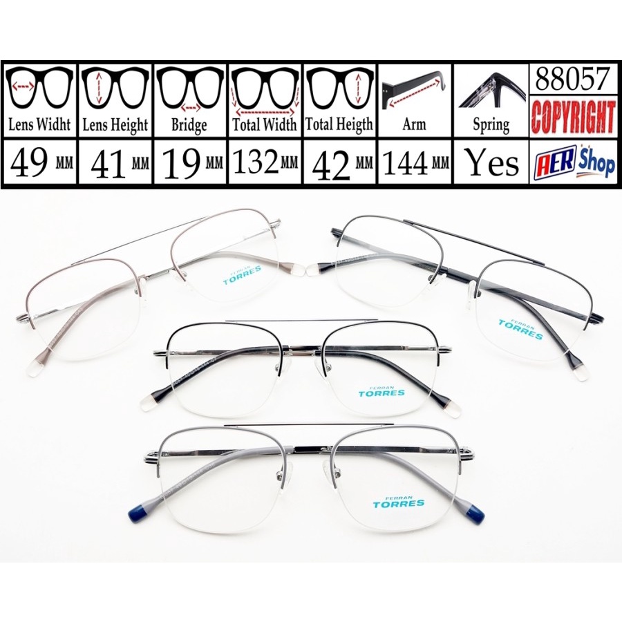88057. Kacamata minus original FERRAN TORRES frame kacamata korea unisex