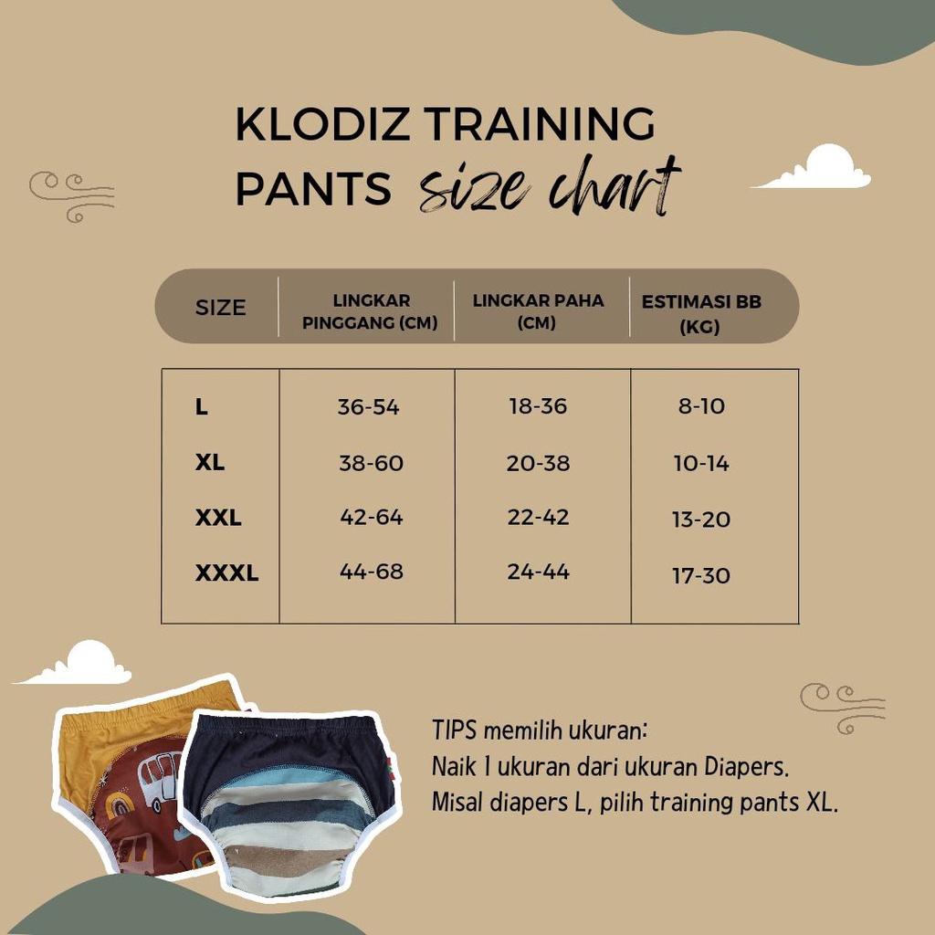 TRAINING PANTS KLODIZ XXXL BB(17-30 kg) - superjumbo - Celana Latihan Pipis Potty Training