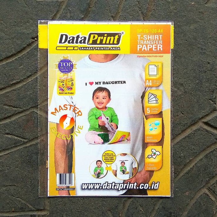 

DATA PRINT T-SHIRT TRANSFER PAPER 120 GSM A4 / DP-TS-120-A4 DATAPRINT KERTAS HVS