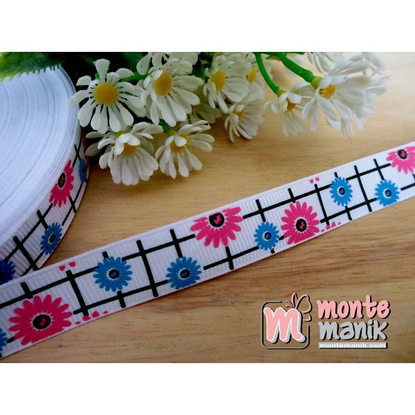 

Pita Grosgrain Sunflowers Putih 1/2 inch(PITA-061) Bahan Craft MM