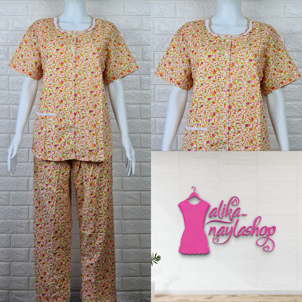 PIYAMA KATUN | HOKI & SHEILA STANDAR | LEBEL ORANGE | BAJU TIDUR | WANITA DEWASA-KODE    Z4