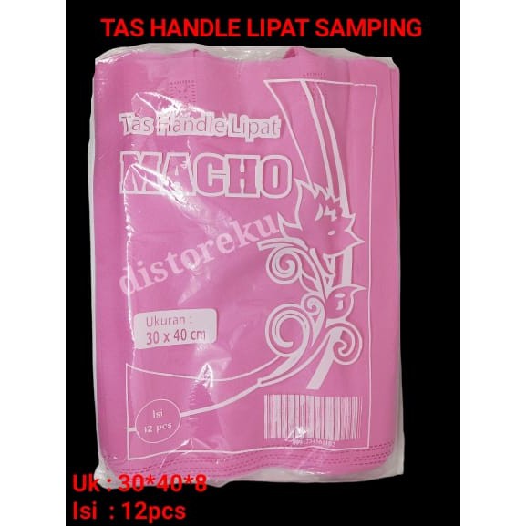 12pcs TAS KAIN HANDLE LIPAT SAMPING GOODIEBAG GASSET WOVEN SPUNBOND TALI 30x40