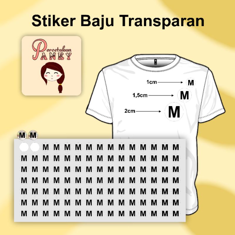 

Stiker Label Baju Transparan Sticker Ukuran Celana S M L XL XXL 3XL 4XL 5XL 6XL