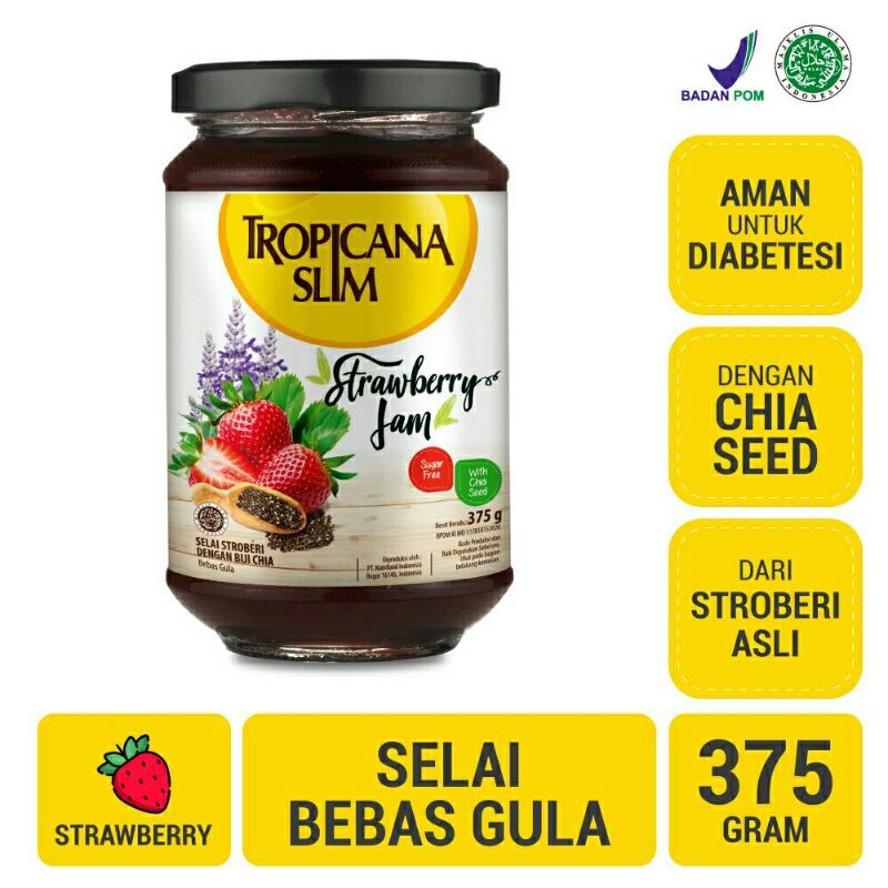 

Tropicana Slim Jam Strawberry 375g - Selai Strawberi