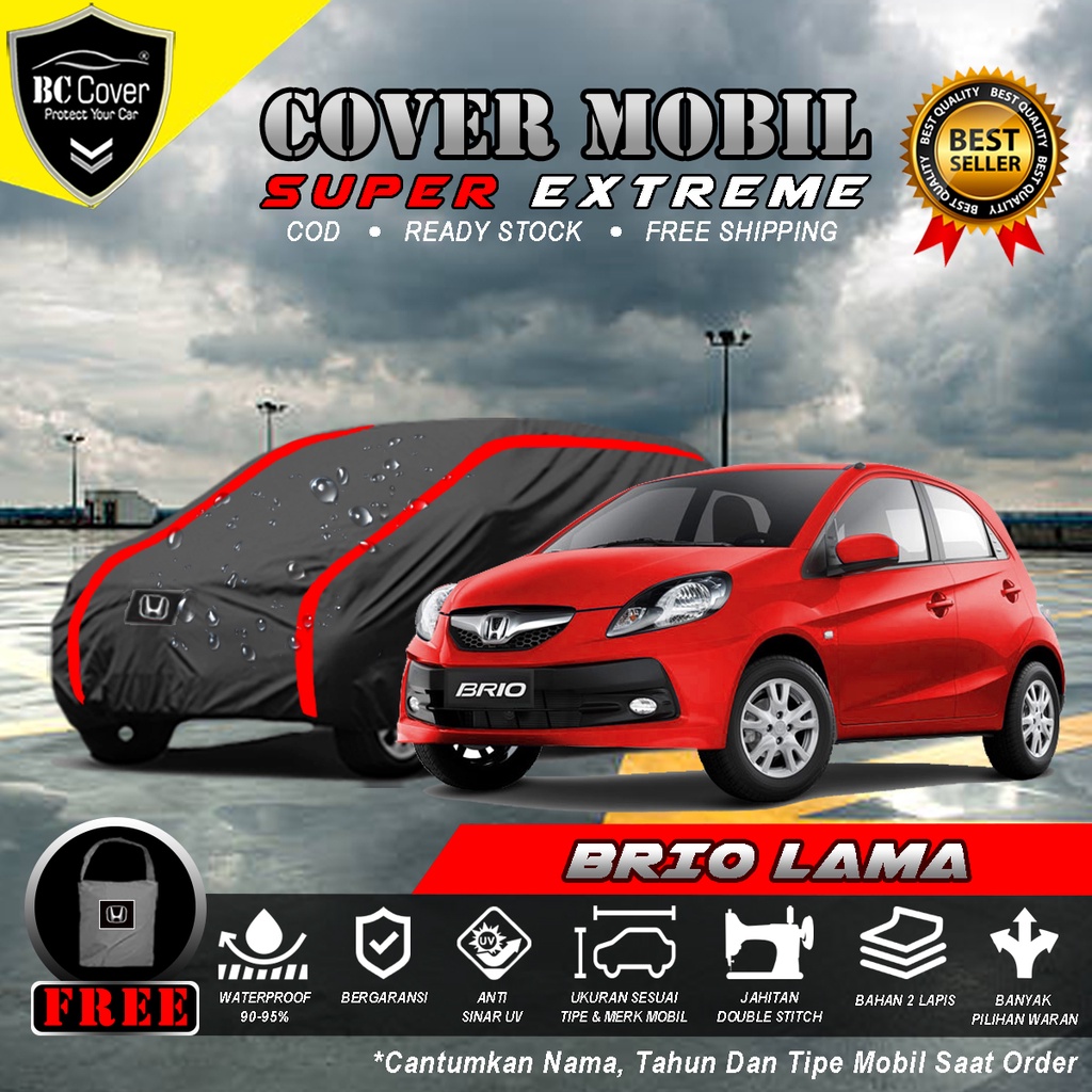 Body Cover Mobil Brio Outdoor Waterproof / Sarung Mobil Honda Brio Lama Waterproof / Selimut Tutup Penutup Mantol Kerudung Mantel Mobil Honda Brio Waterproof Outdoor Anti Air