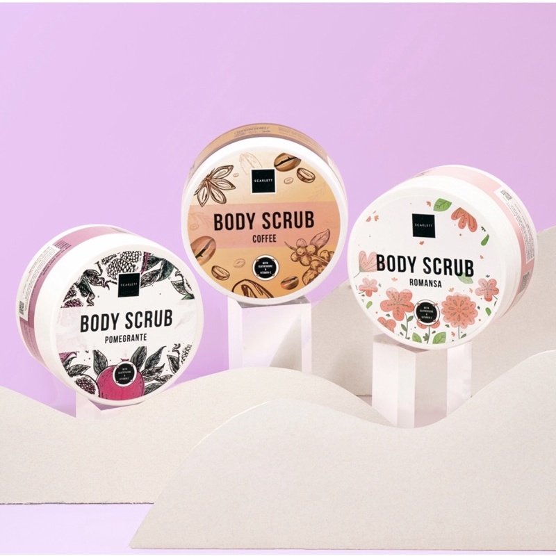 Scarlett Body Scrub Romansa Pomegranate Coffee Perawatan Kebersihan Kulit Tubuh By Myshopbdg22