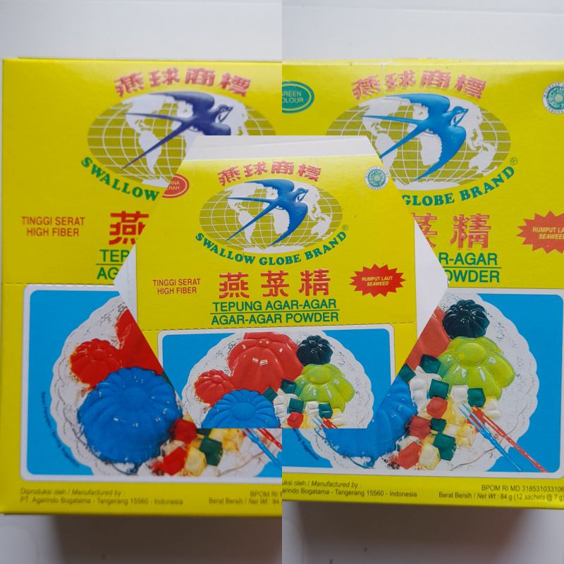 

Agar Agar Swallow Globe Brand (12 sachets x 7g)