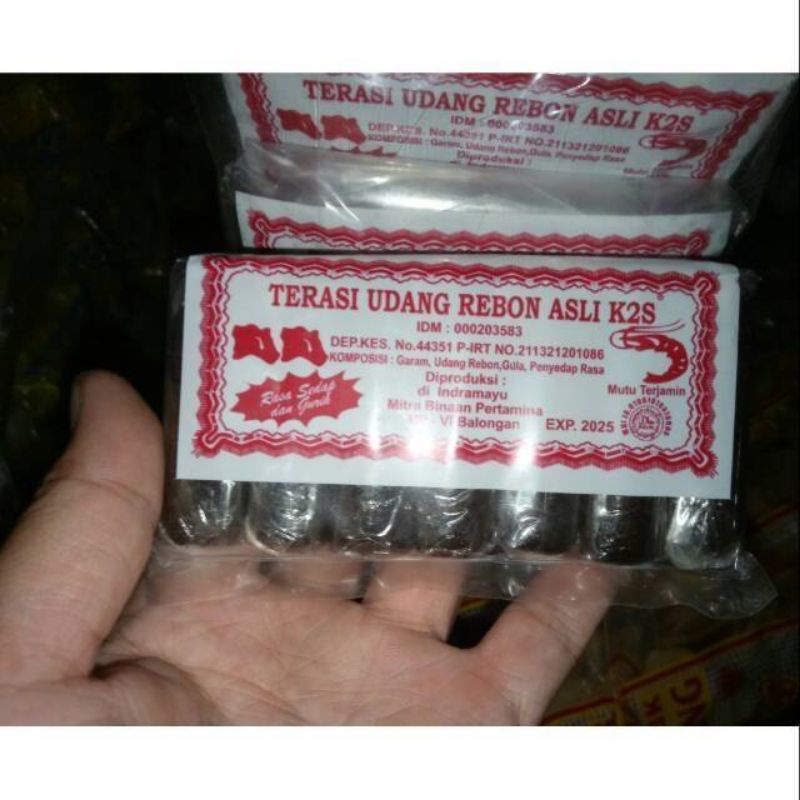 

Terasi Asli - K2S - Khas Cirebon Kemasan Isi 7 Pcs Berat 110 Gram