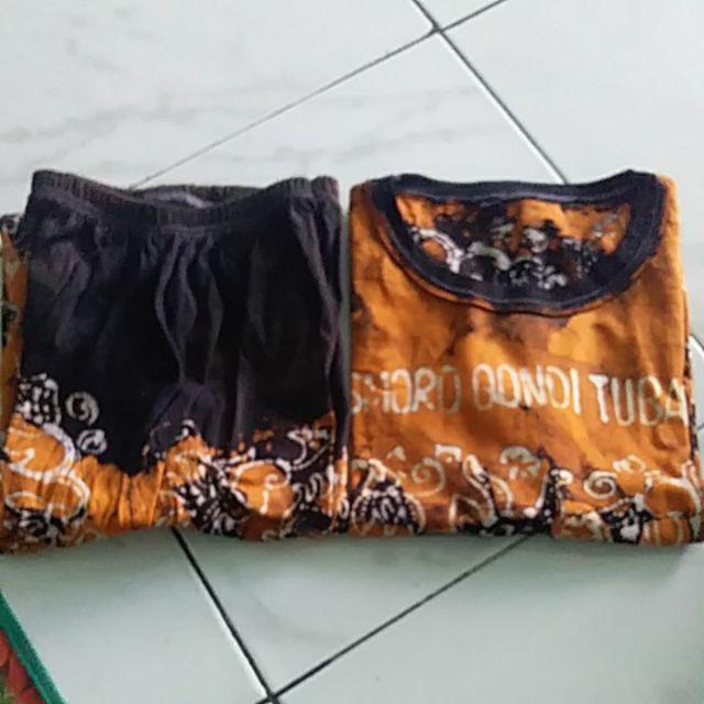 Baju Batik Tuban Tulis Anak Setelan Lengan Panjang Piama