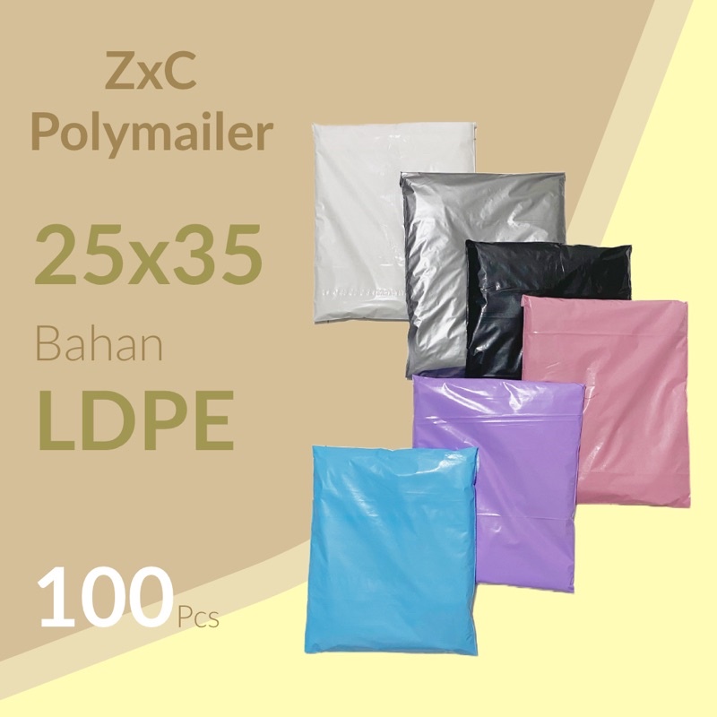 

ZXC Polymailer 25x35 cm Plastik Packing Online Shop Hitam Ekonomis Lem Bahan LDPE