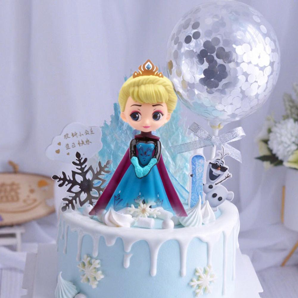 Ornamen Figure Princess Dengan Alas Untuk Dekorasi Kue Ulang Tahun Anak