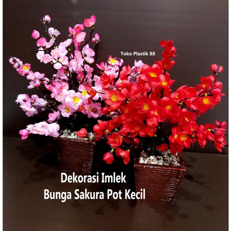 Dekorasi Imlek Bunga Sakura Pot Kecil Hiasan Meja IMLEK005