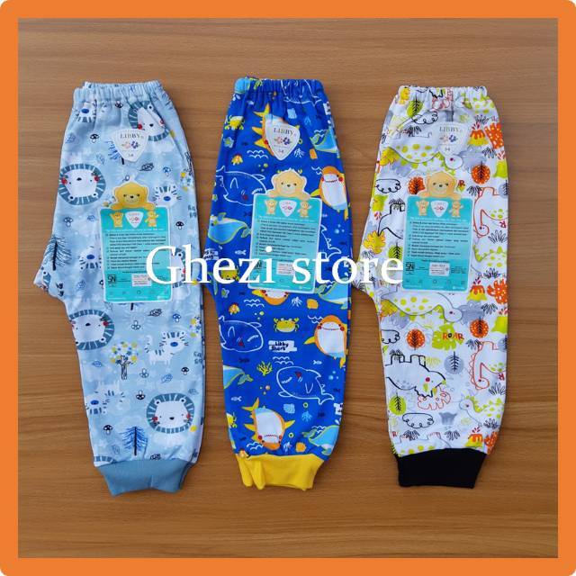 PROMO TERMURAH 3  PCS CELANA  PANJANG  LIBBY NEWBORN MOTIF 