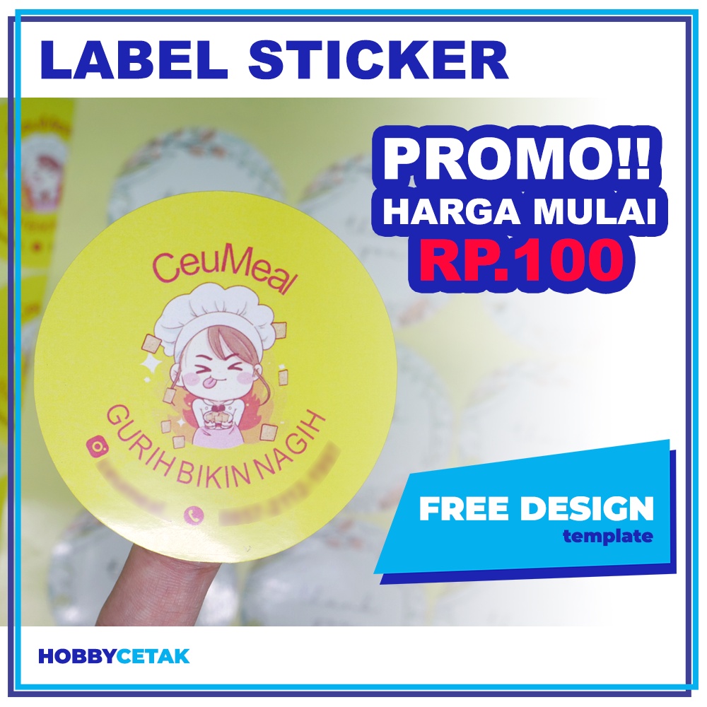 

Cetak Stiker Label Kemasan Estetik Gratis Template Sticker Packaging 7, 8, 9, 10 cm Kiss Cut