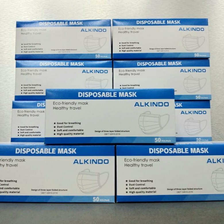 MASKER 3 PLY BIRU - Hygenix Earloop 1 Box - 50 Pcs