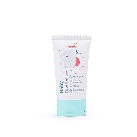 Diaper Rash Cream Baby BAMBI 50mL - Krim Pelembab Kulit Bayi melindungi iritasi ringan