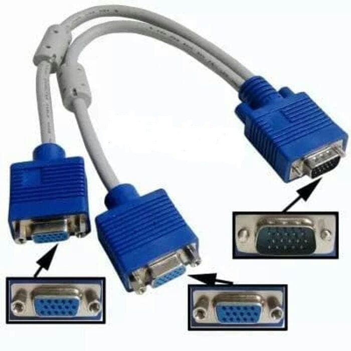 Kabel VGA Cabang 1 MALE KE 2 FEMALE - Kabel VGA Splitter